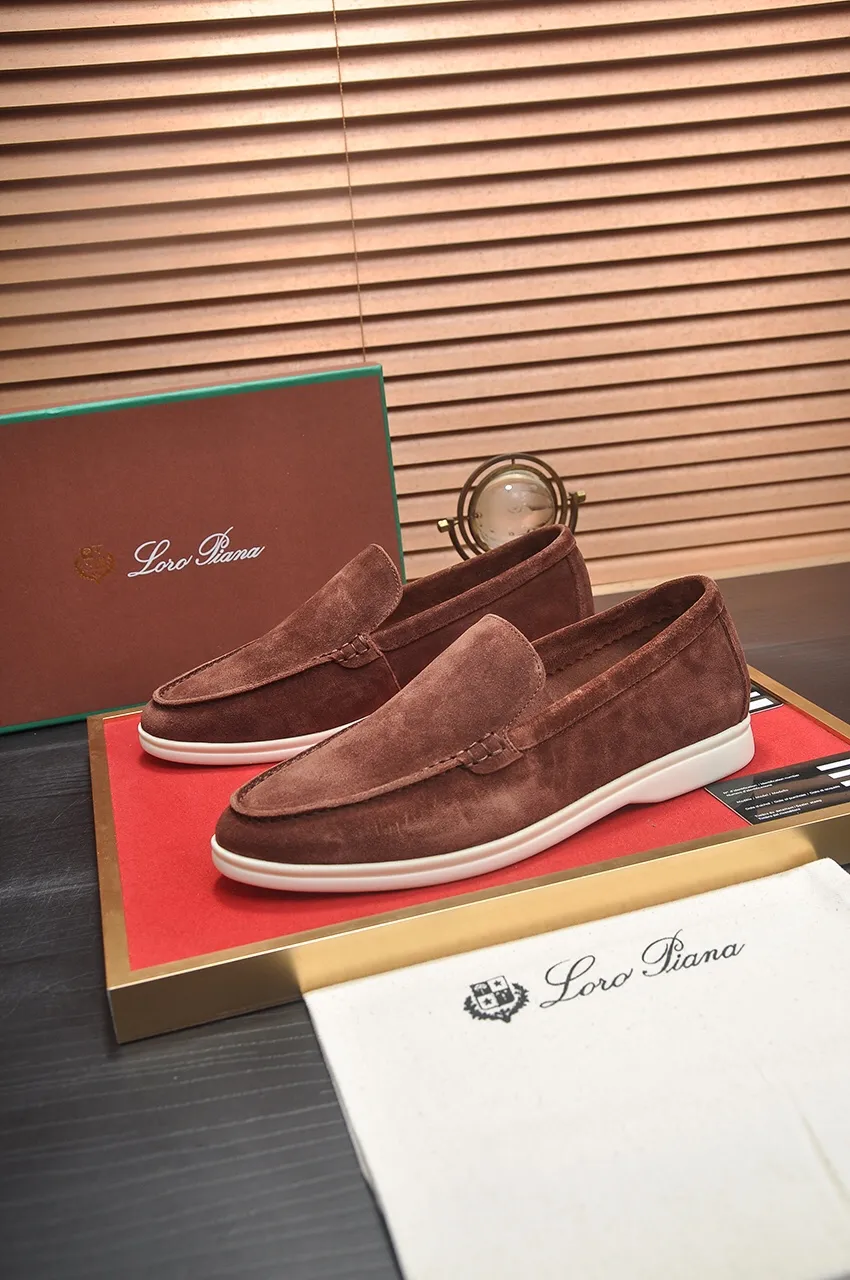 Men's shoes 💰400💶[𝐥𝐨𝐫𝐨 𝐏𝐢𝐚𝐧𝐚] [Couple model] High-end quality, affordable price, LP classic loafers, Italian treasure brand, the only brand that can match Hermès! Only after wearing it do we know that we can’t live up to our feet. Women’s code: 35-40 (customized sizes 34, 41, 42 are non-returnable) Men’s code: 38-44 (customized 45, 46, 47, 48 are non-refundable) Fabric: Customized imported cashmere Lining: Customized imported fetal cowhide Foot: Imported benzene-dyed calfskin Outsole: Exclusive original glass rubber outsole